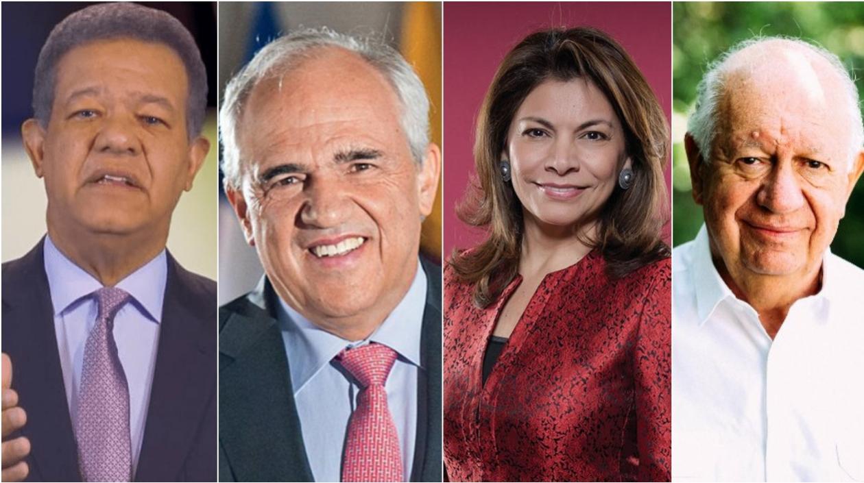 Leonel Fernández, Ernesto Samper, Laura Chinchilla y Ricardo Lagos, cuatro expresidentes latinoamericanos.
