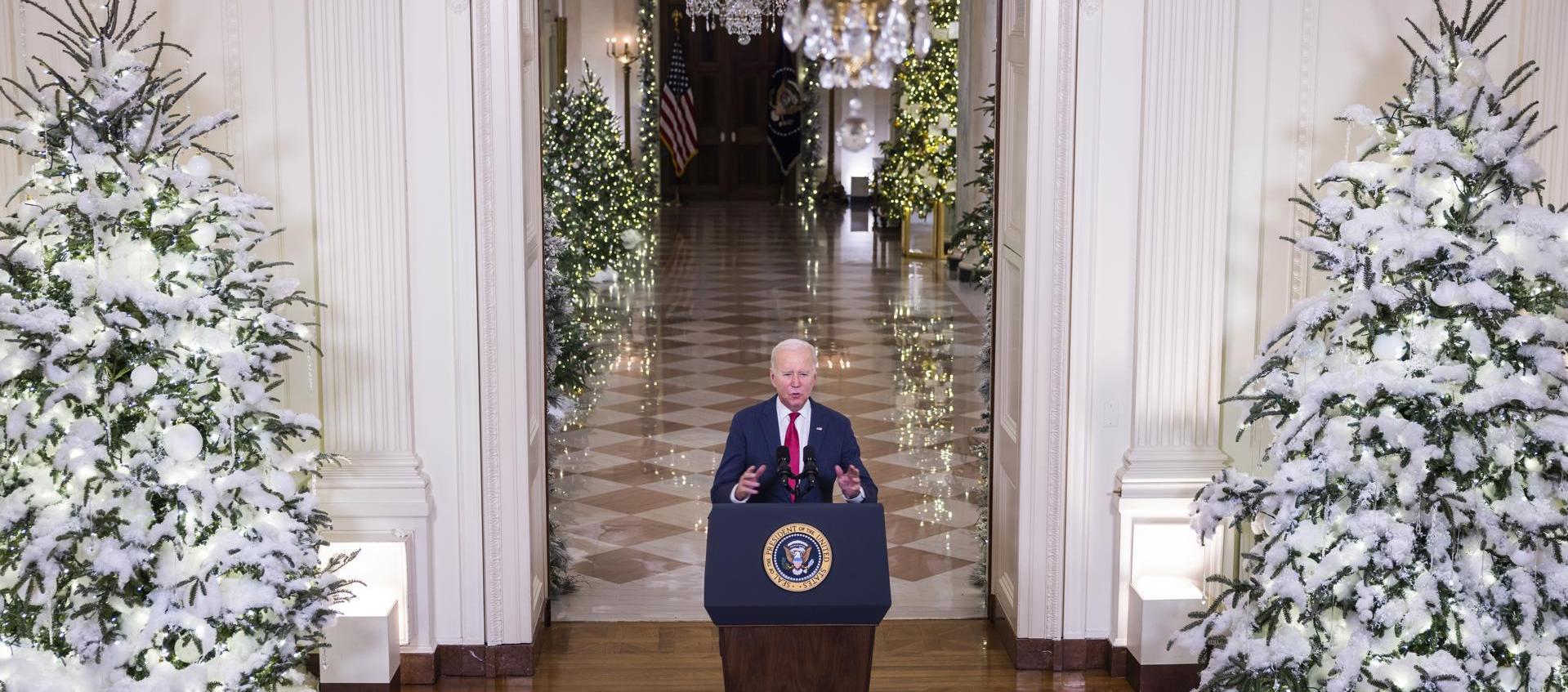 El presidente Joe Biden en su mensaje de Navidad para los norteamericanos.
