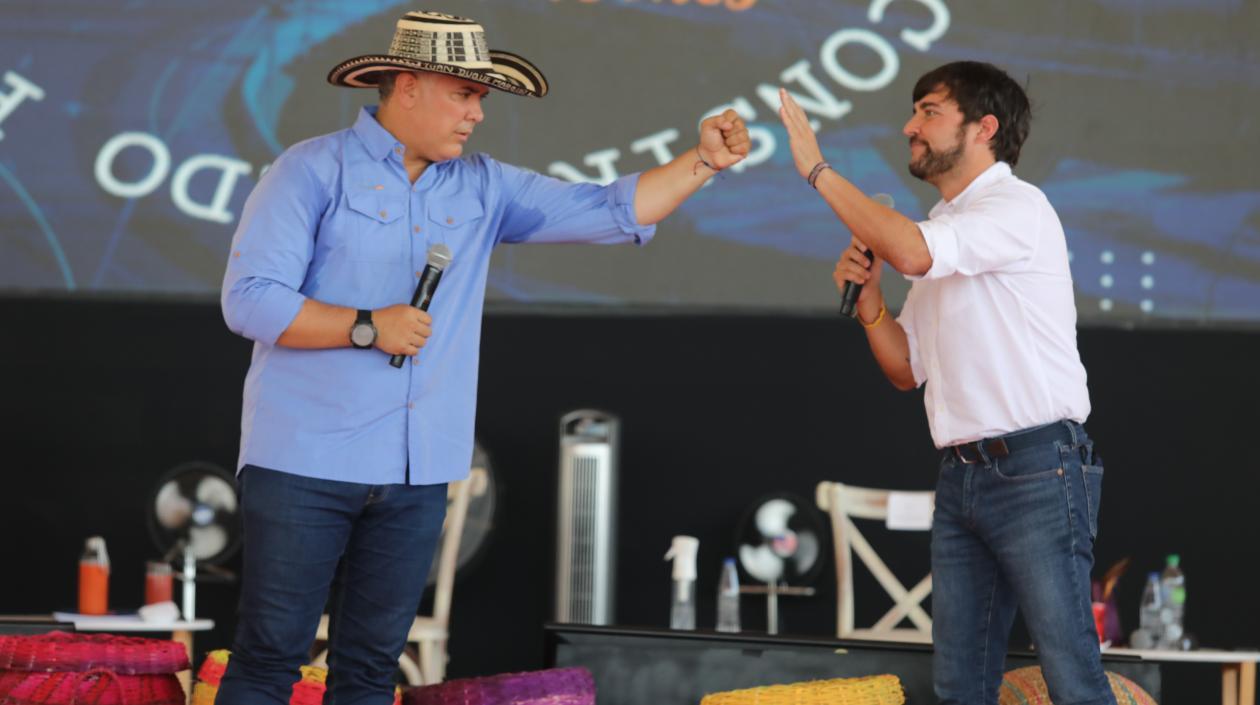 Presidente Duque y el Alcalde de Barranquilla, Jaime Pumarejo.