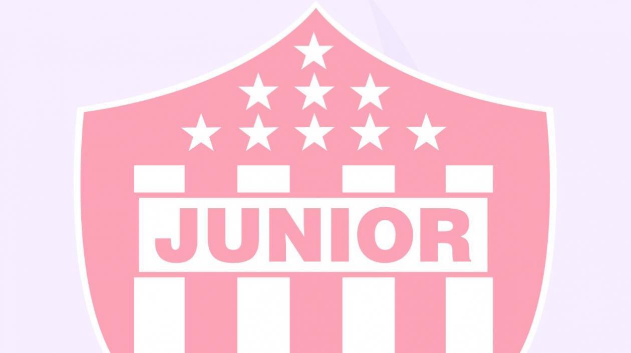 Junior con su escudo de color rosa, en honor a quienes luchan contra la enfermedad.