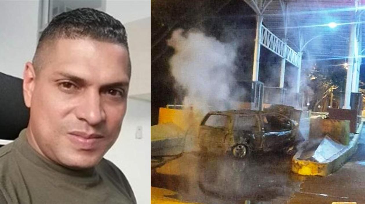 El intendente de la Policía, Carlos Rafael Arizal Mataute, murió calcinado dentro de su vehículo. 