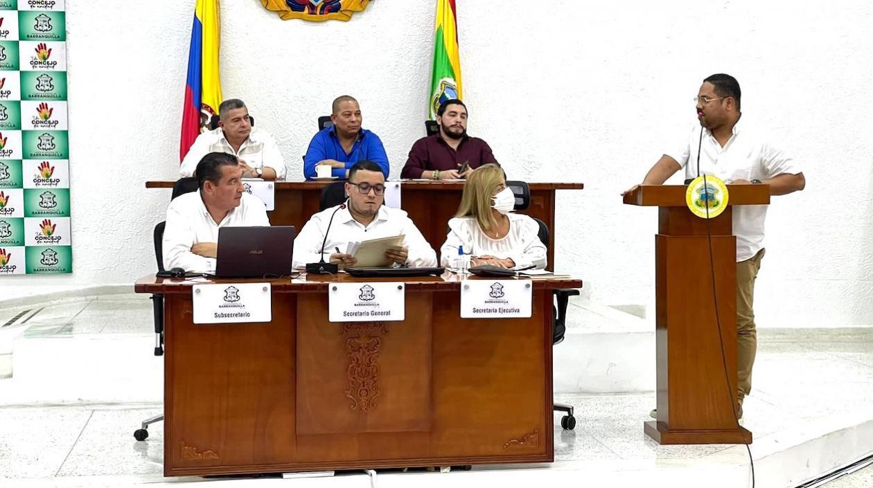 Sesión del Concejo de Barranquilla.