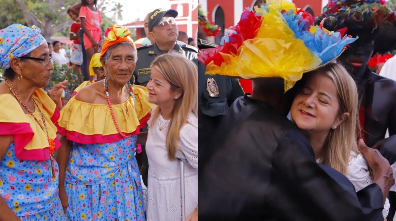 Gobernadora Elsa Noguera con protagonistas de festivales.