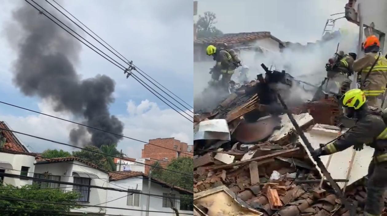 Casa incendiada en Medellín. 