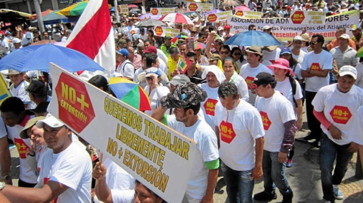 Marcha de 2013 contra la extorsión.