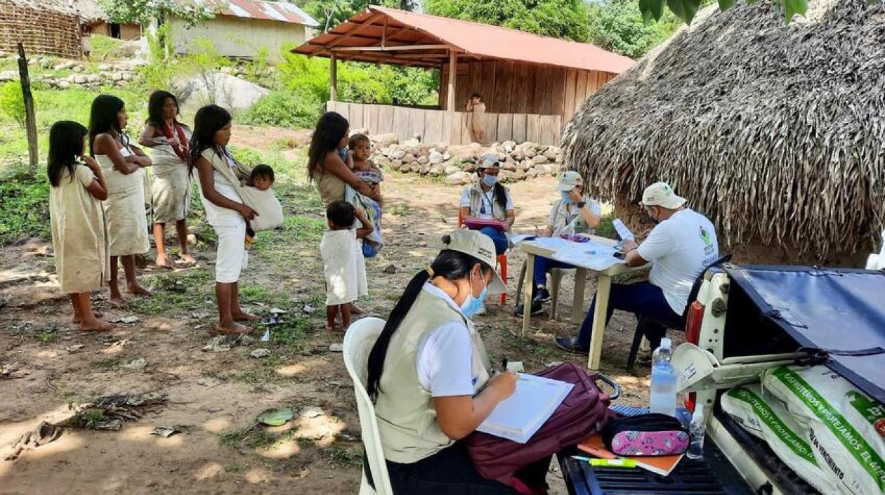 Población infantil Kogui recibe atención médica del Gobierno.