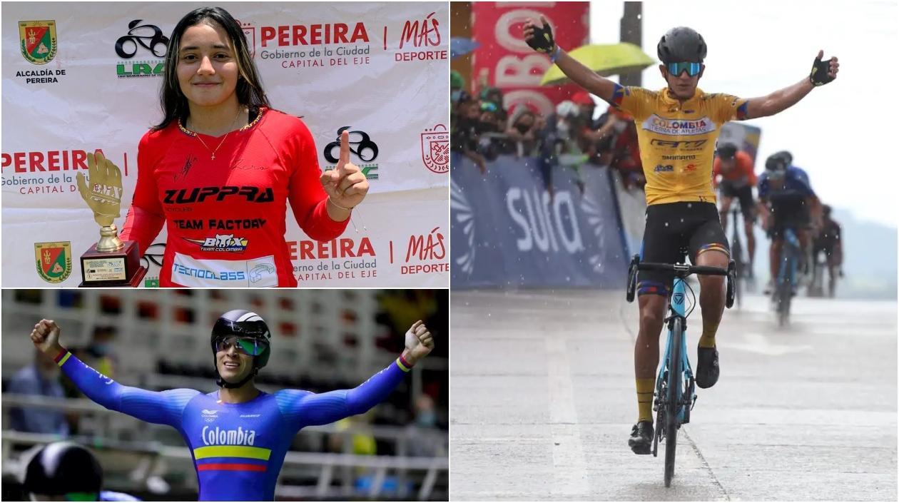 Sharid Fayad, Cristian Ortega y Nelson Soto, talentos barranquilleros en el ciclismo. 