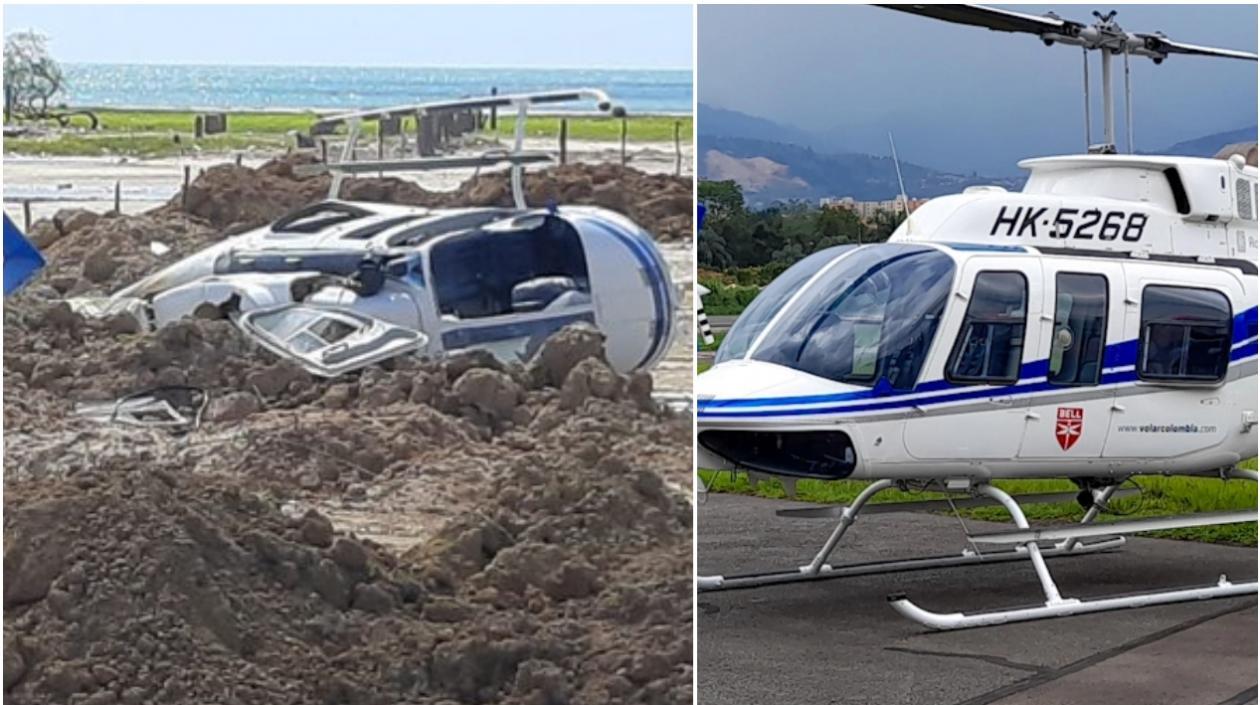 Helicóptero accidentado en La Guajira.