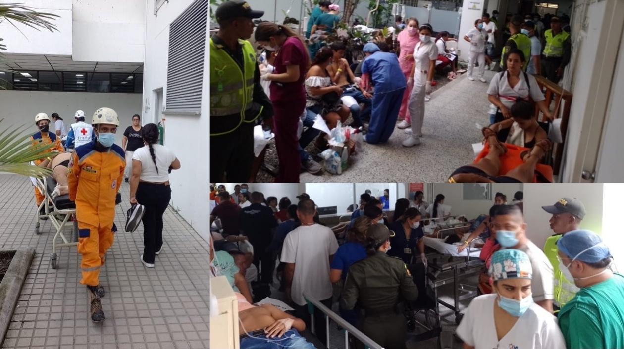 El hospital está colapsado ante la cantidad de heridos. 
