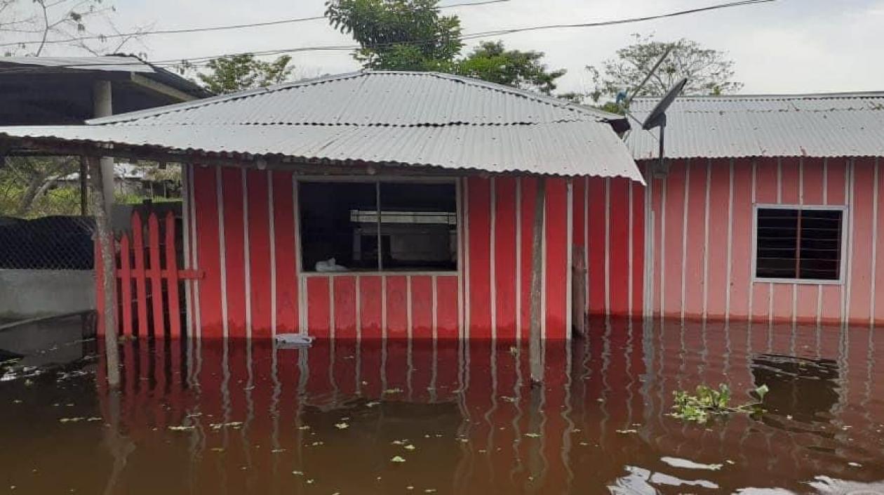 Casas inundadas en el municipio de Sucre