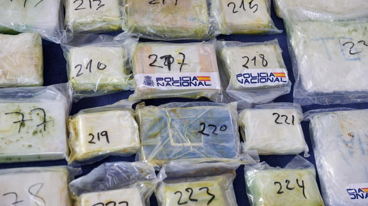 Cargamento de cocaína recientemente incautado en España.