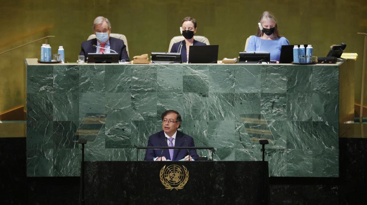 El Presidente Petro en la Asamblea General de la ONU este martes.