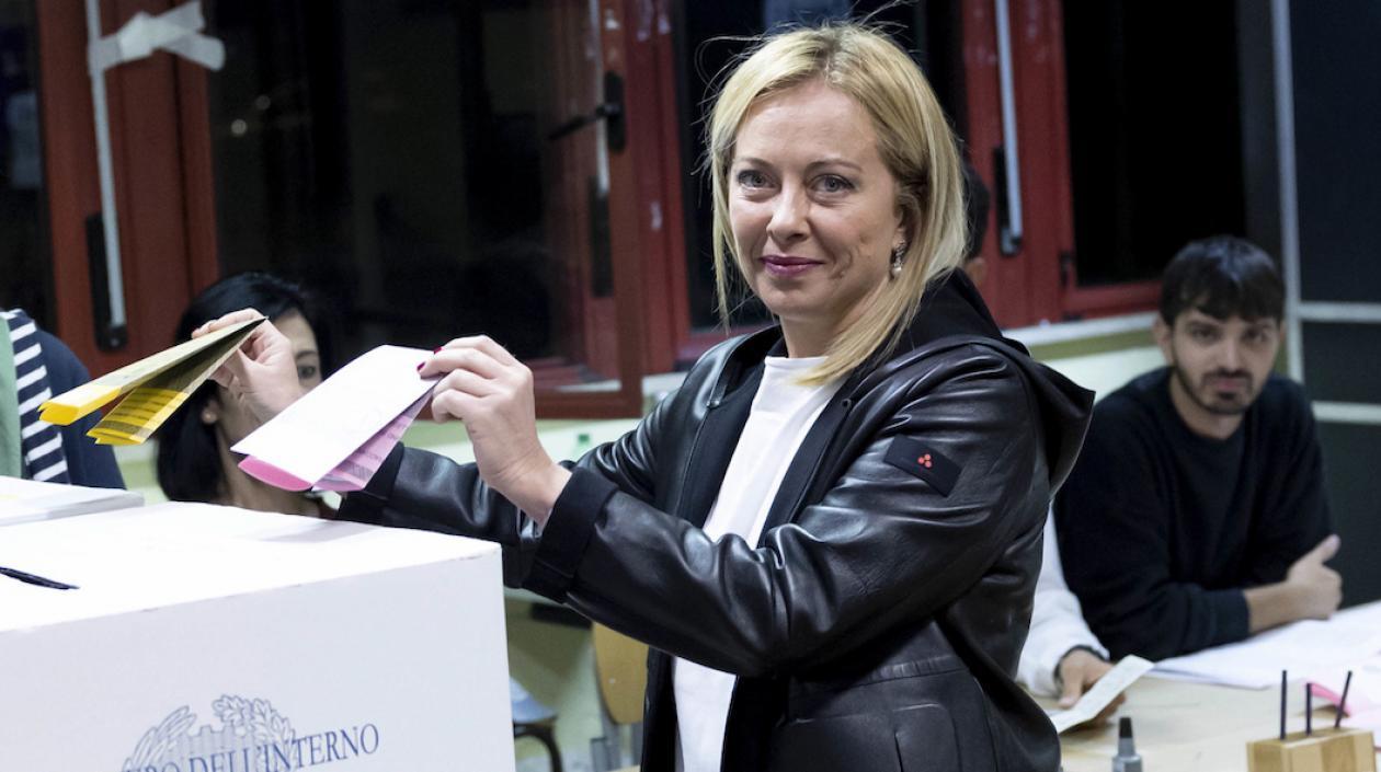 Giorgia Meloni, la gran triunfadora en las elecciones en Italia.