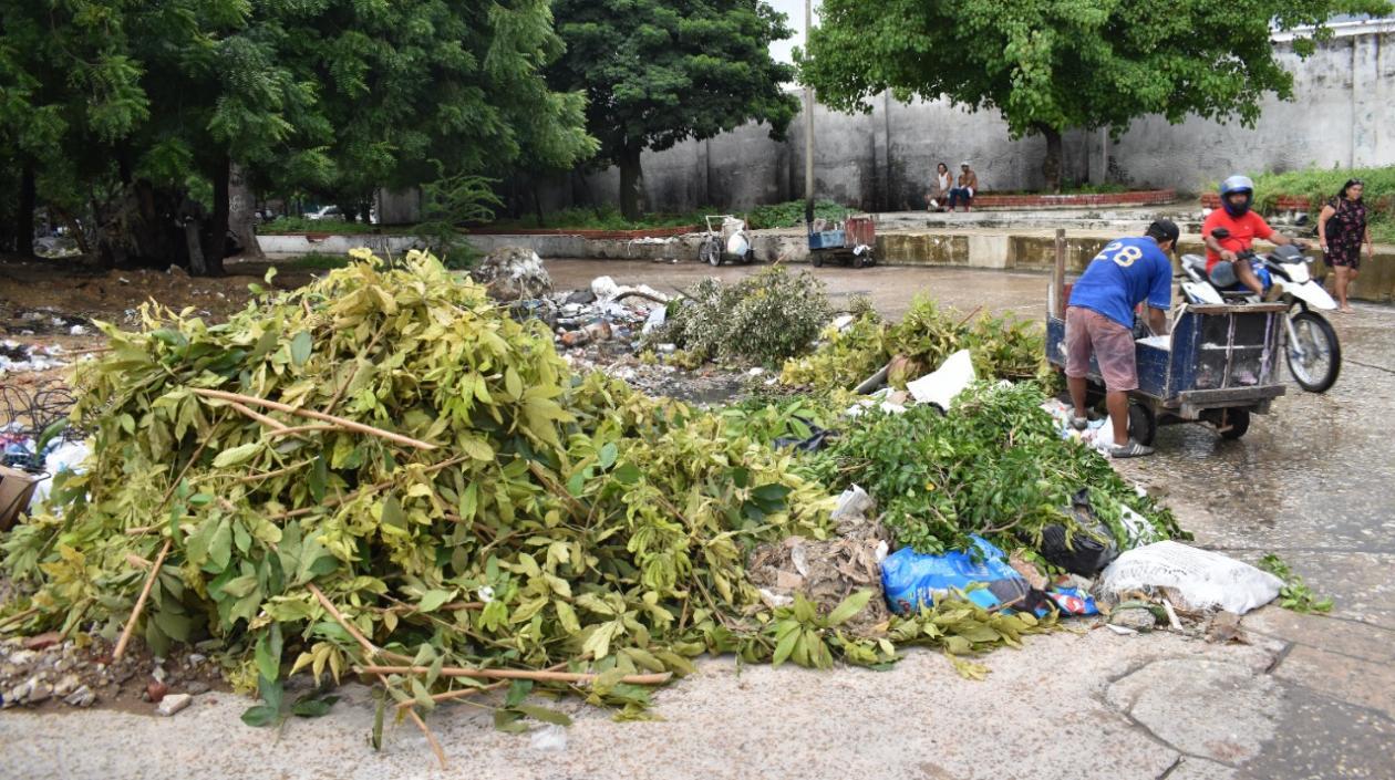 Un carretillero arroja desperdicios de un restaurante en el basurero que está detrás del Cementerio Universal.