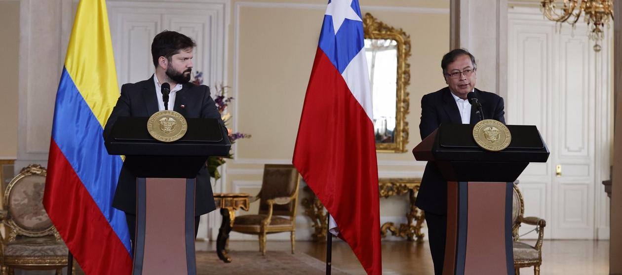 Presidente de Chile, Gabriel Boric, y su homólogo colombiano Gustavo Petro.