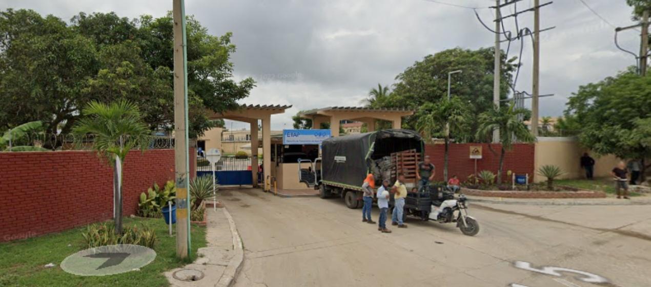 Entrada al acueducto, ubicado en el barrio El Ferry de Barranquilla. 