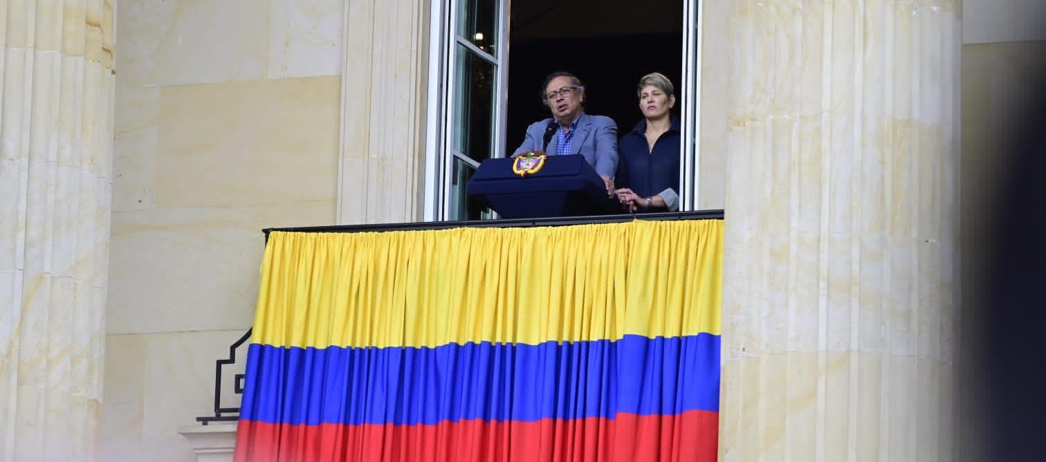 El Presidente Gustavo Petro y la Primera Dama, Verónica Alcocer.