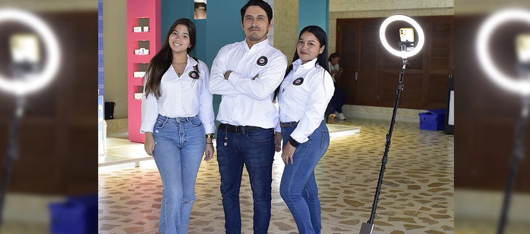 María Camila Alzate, Cristian Mercado y Angie Mejía, equipo de trabajo In zone 360.