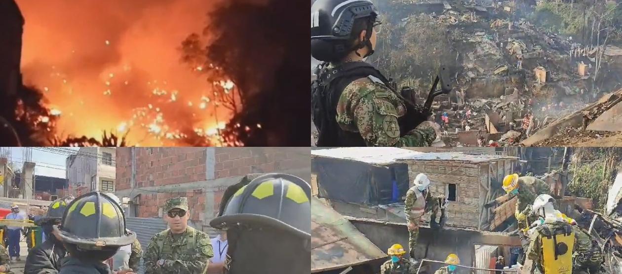 Imágenes del incendio y de la ayuda del Ejército.