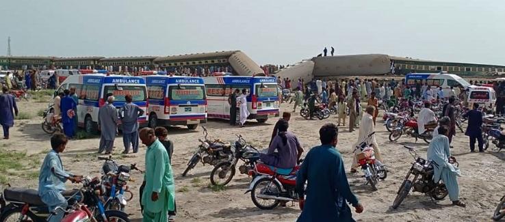 En esta zona de Nawabshah, en la provincia de Sindh, Pakistán, ocurrió el accidente del tren