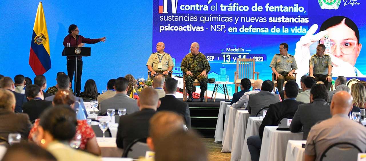 Presidente Gustavo Petro en el Congreso Internacional contra el tráfico de Fentanilo.  