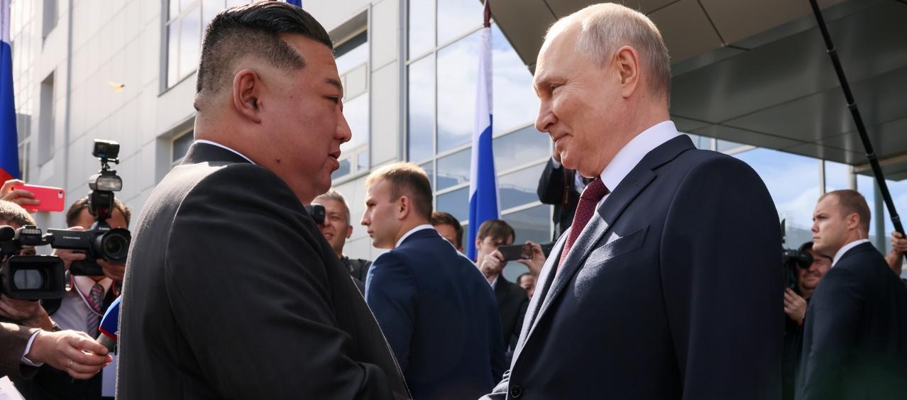 Kim Jong-un y Vladímir Putin.