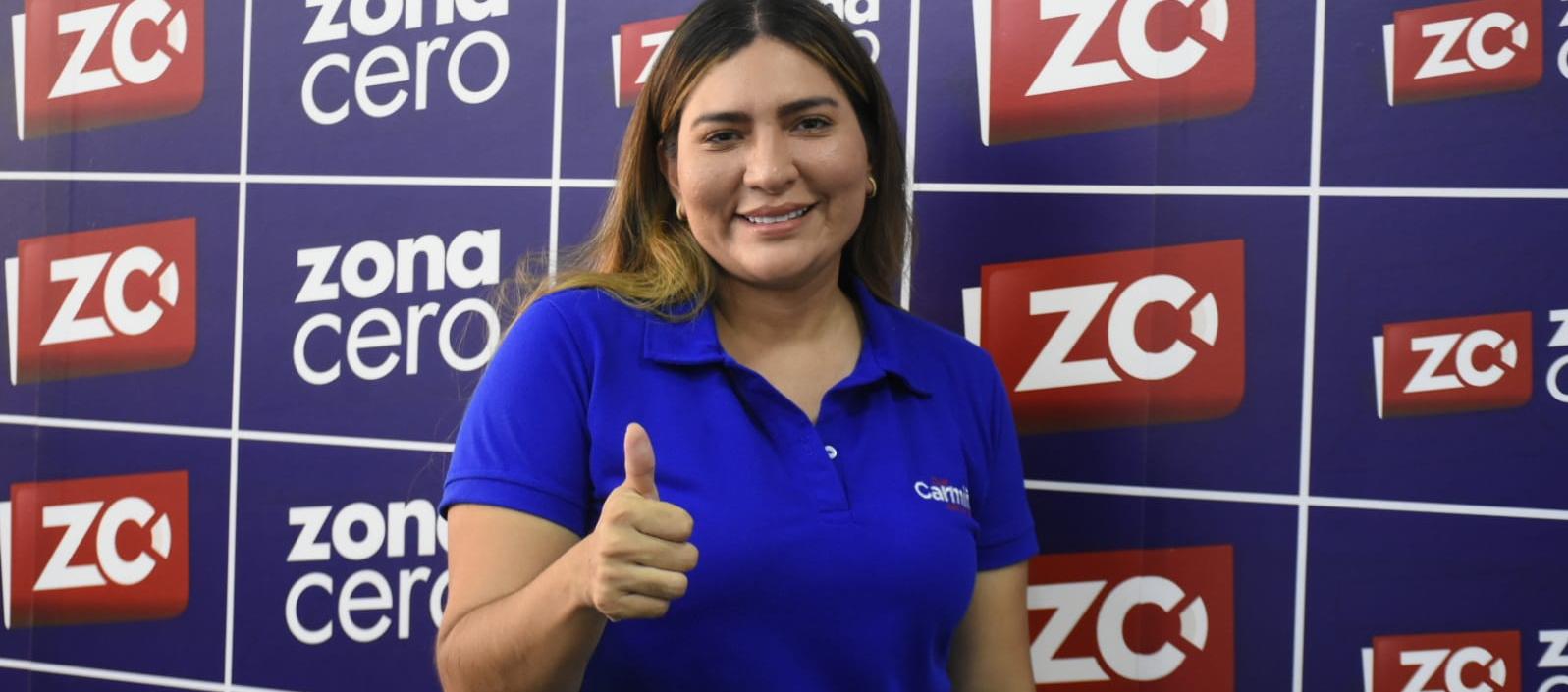 Carmiña Navarro De la Hoz, candidata a la Alcaldía de Galapa por Cambio Radical, en la redacción de Zona Cero