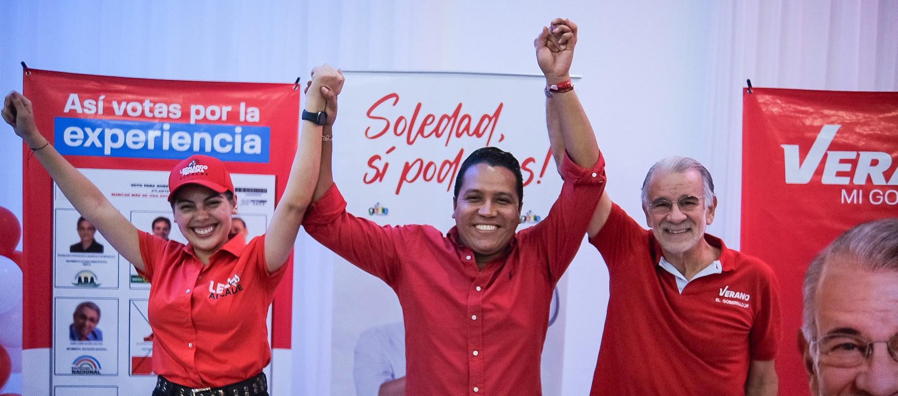 Candidato a la Alcaldía de Soledad, Leonardo Pereira, y Eduardo Verano, candidato a la Gobernación del Atlántico.