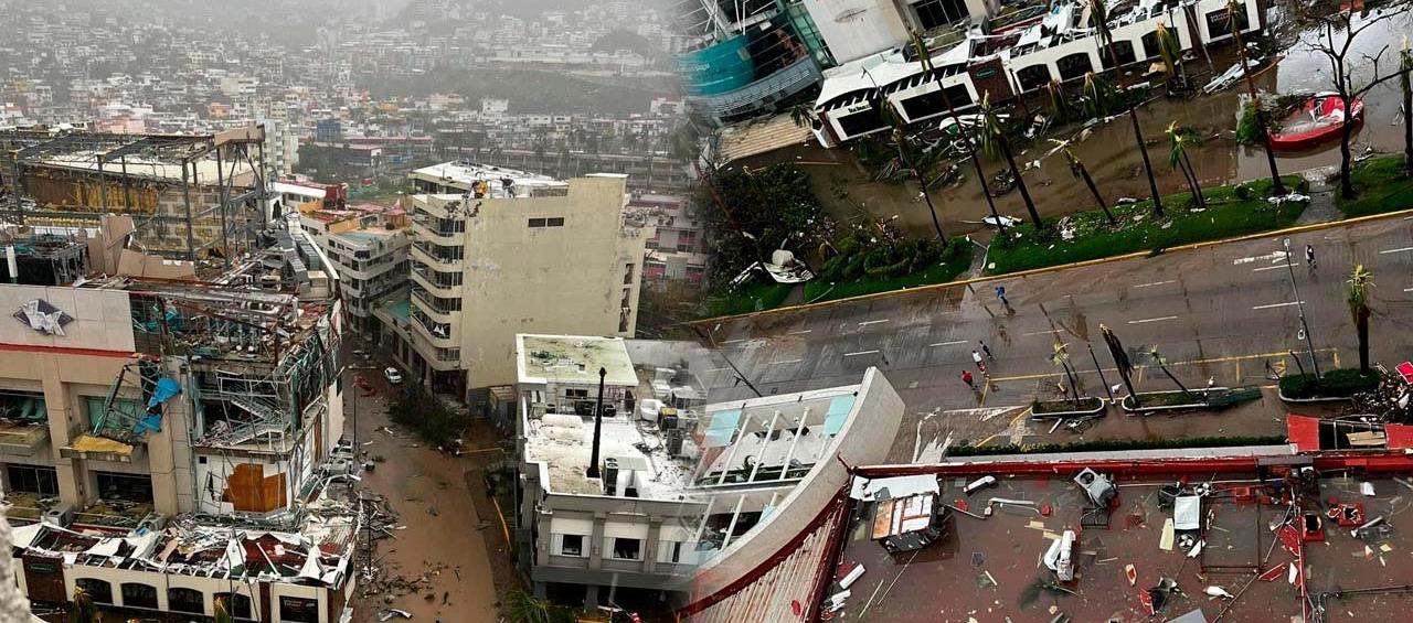Destrucción total en el puerto de Acapulco, México