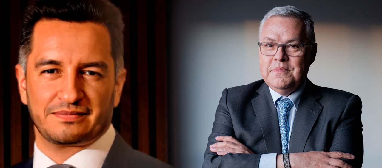 El secretario de Transparencia de la Presidencia de la República, Andrés Idárraga, y el ministro de Justicia, Néstor Osuna.
