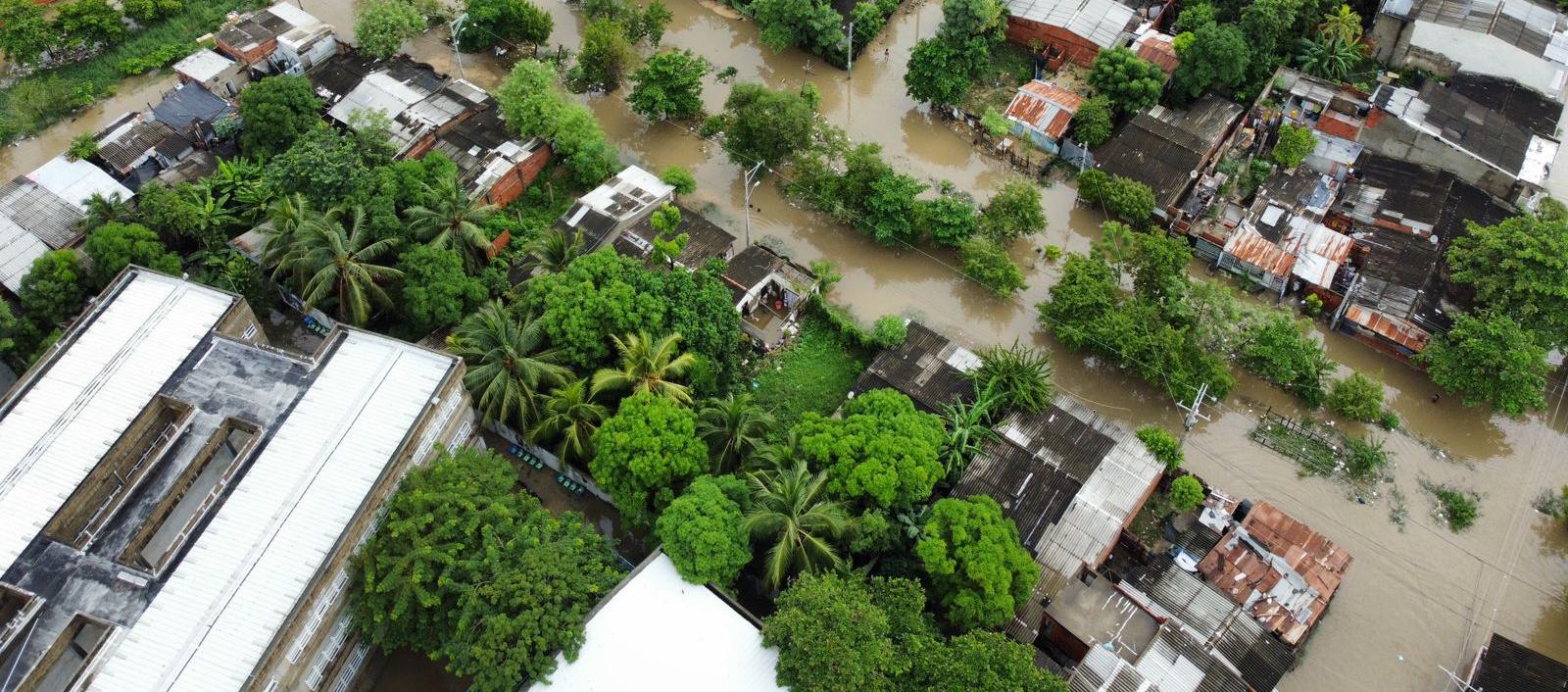 Vista aérea de las zonas de Cartagena afectadas por las inundaciones