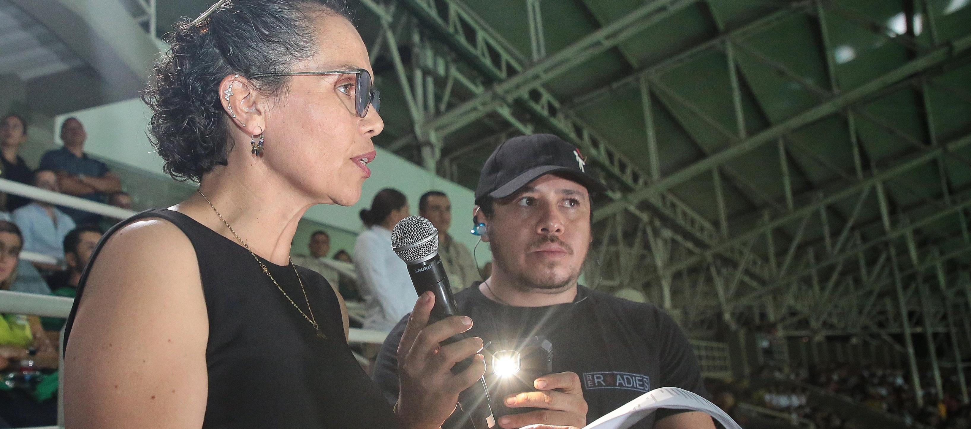  La ministra del Deporte, Astrid Rodríguez, cuando inauguraba los Juegos Nacionales en Pereira