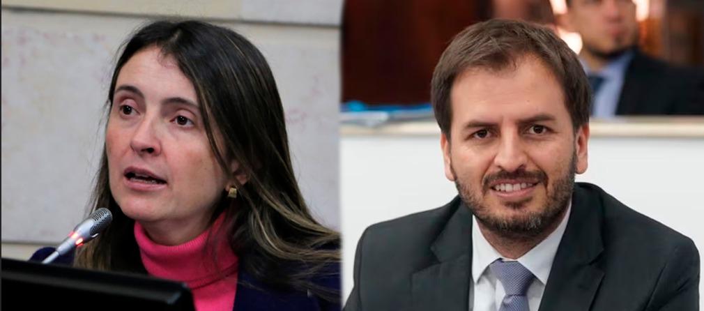 Senadora Paloma Valencia y Representante Andrés Forero, ambos del Centro Democrático.