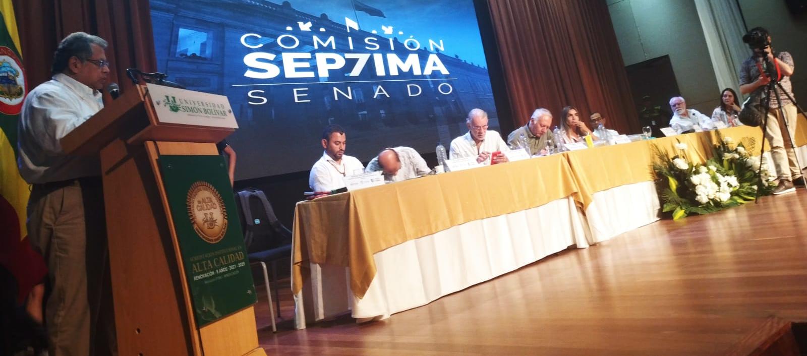 Sesión de la Comisión Séptima del Senado en Barranquilla, este viernes