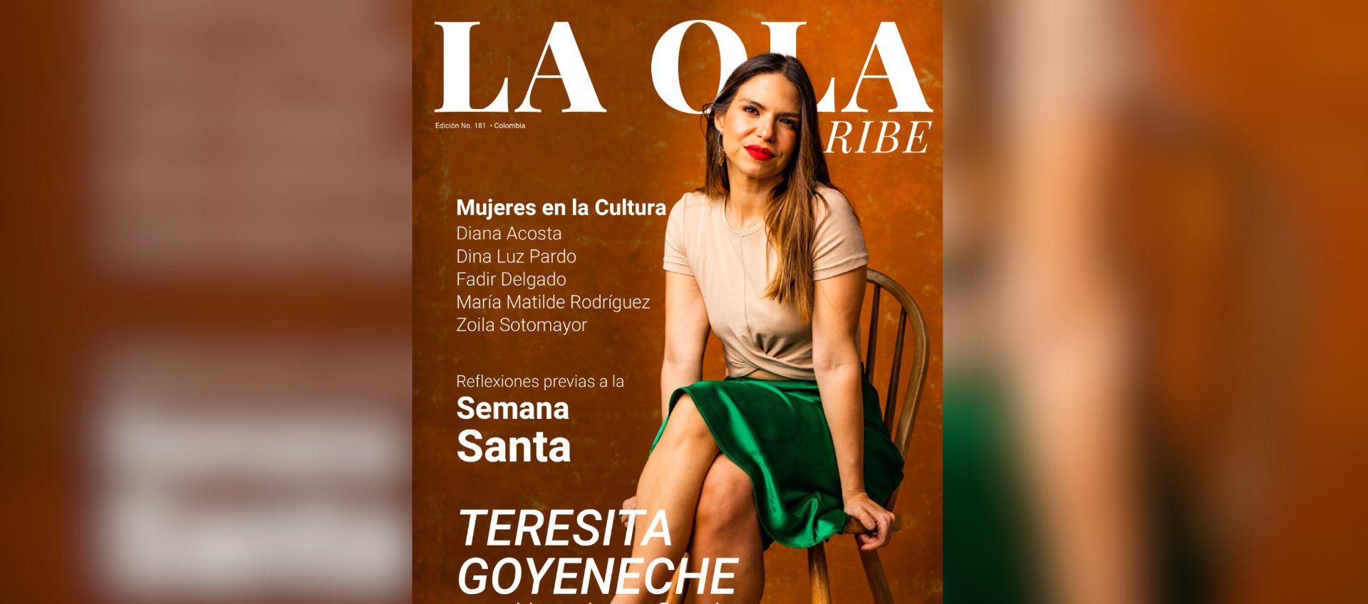 Teresita Goyeneche en la portada de la nueva edición de La Ola Caribe.