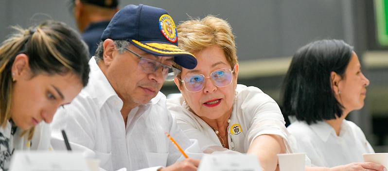 El Presidente Petro este jueves en Medellín con la Ministra de Trabajo, Gloria Inés Ramírez