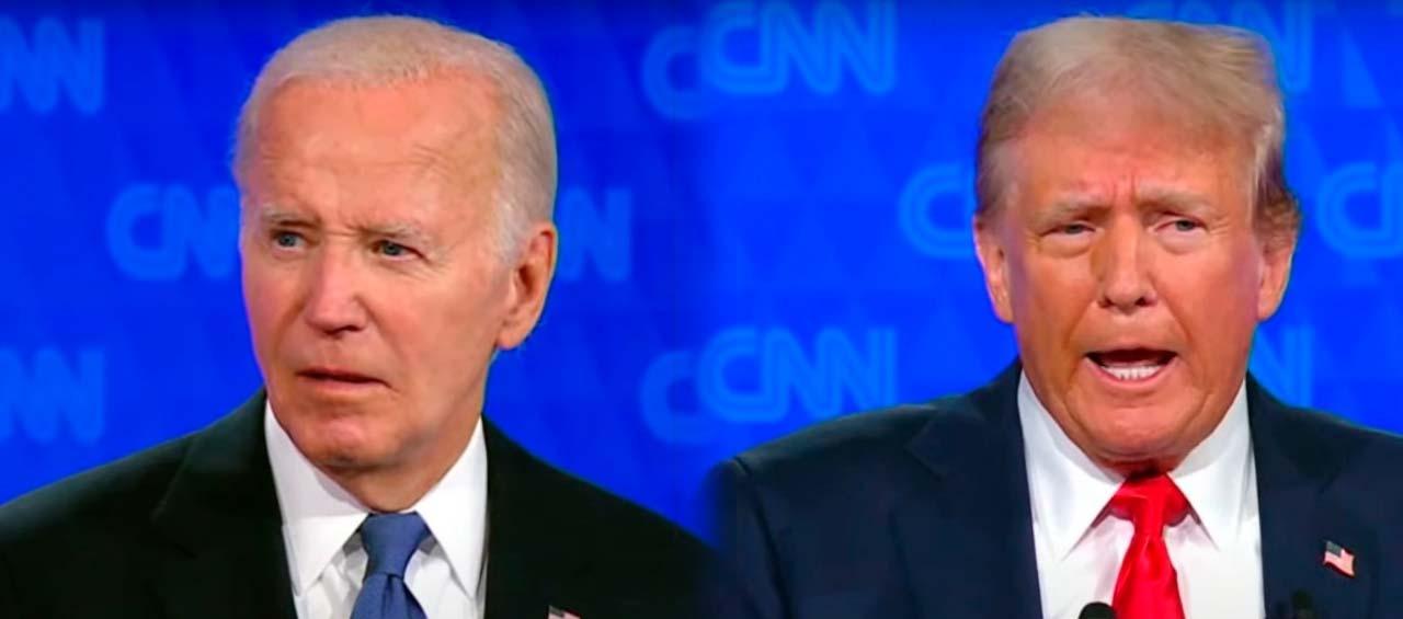 Joe Biden y Donald Trump en el debate presidencial. 