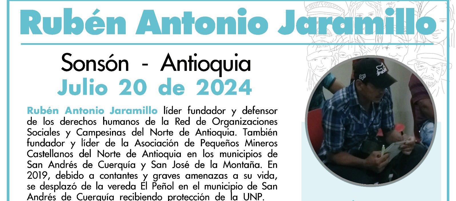 Rubén Antonio Jaramillo, líder social asesinado.