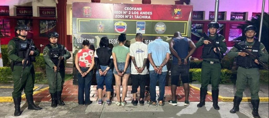 Los seis fueron capturados en Táchira. 