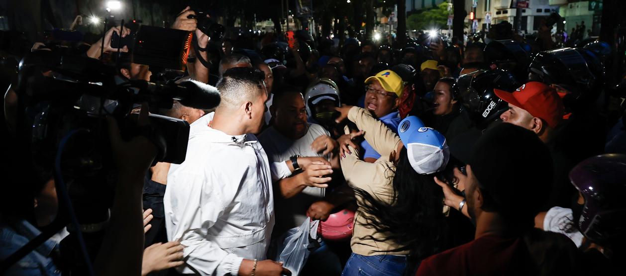 Imagen de la pelea en Caracas.
