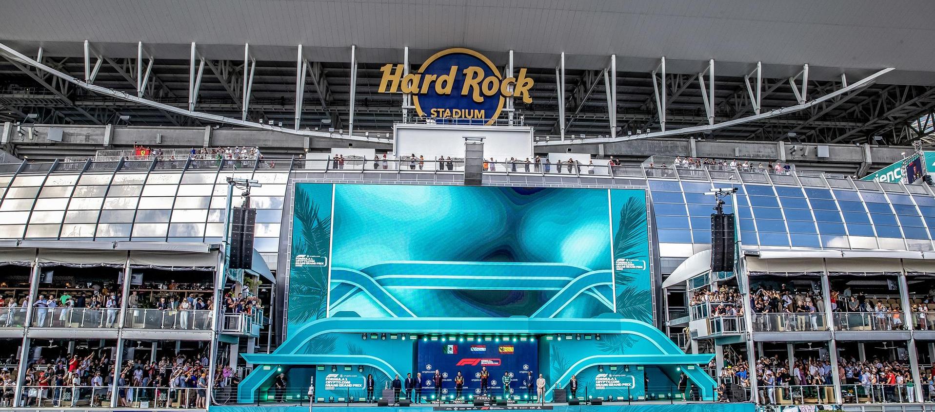 Vista general del Hard Rock Stadium, escenario de la final de la Copa América. 