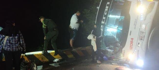 Así terminó el bus.