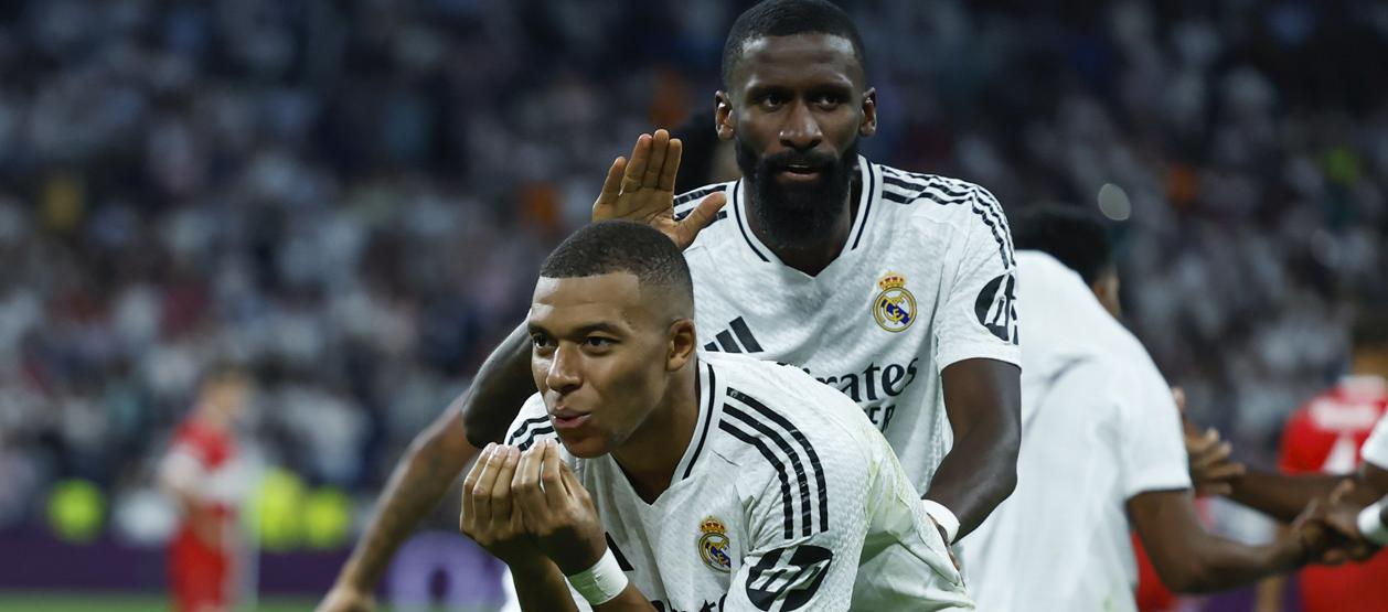 Kylian Mbappé y Antonio Rüdiger, autores de los dos primeros goles del Real Madrid.