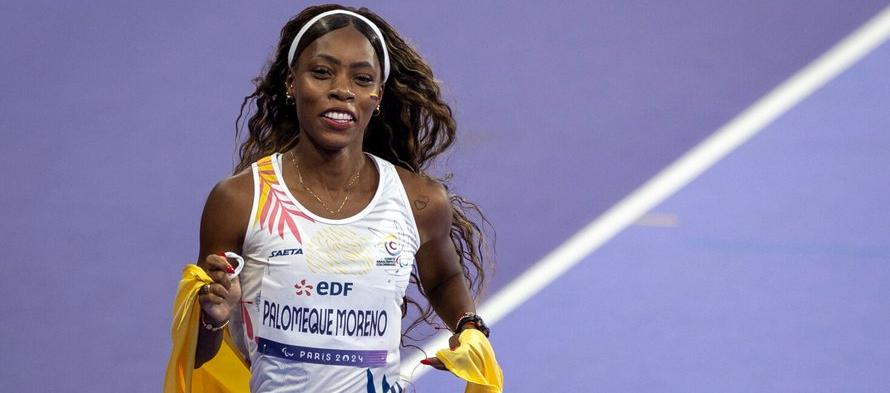 La colombiana Karen Palomeque, medalla de oro en 400 metros T38.