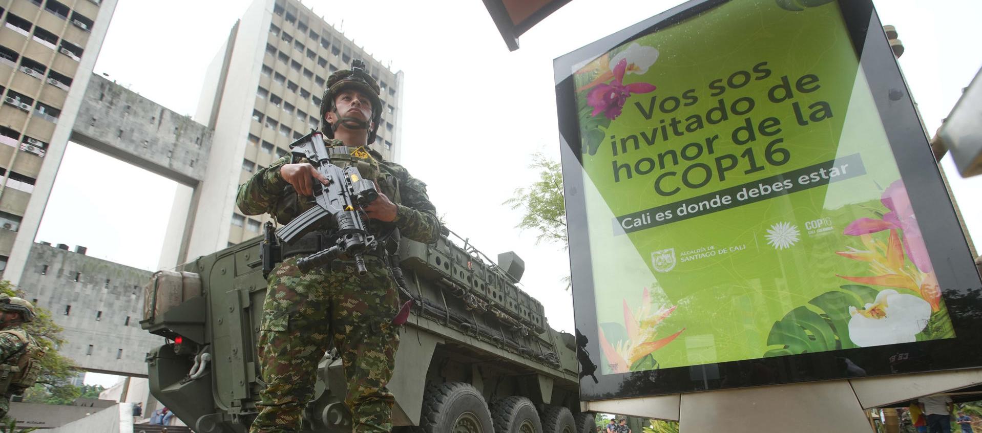 Fuerza Pública desplegada en Cali.