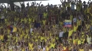 Los hinchas de la selección Colombia en el estadio Metropolitano.