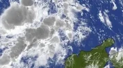 Zona de nubes donde se encuentra este miércoles la perturbación tropical. 