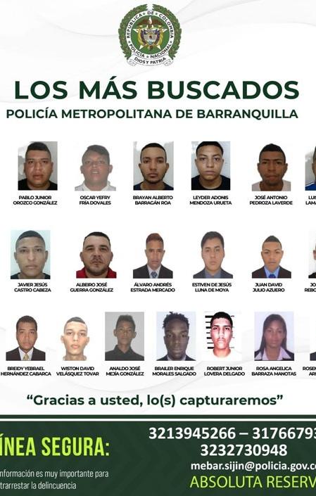 Cartel de los más buscados.