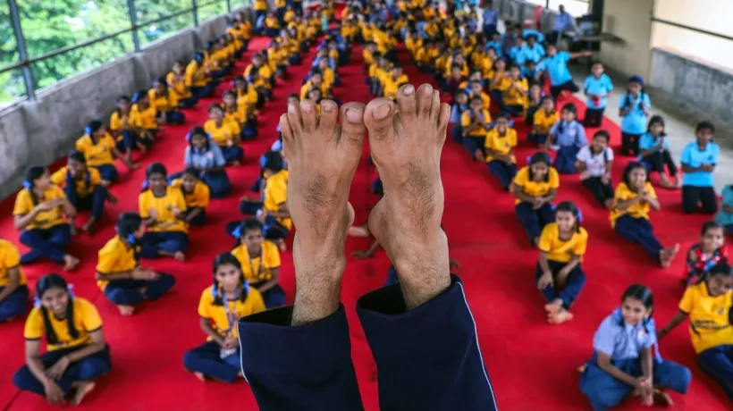 India celebra el Día Internacional del Yoga.