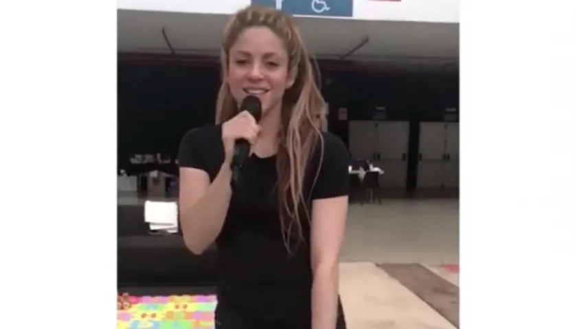 La cantante Shakira en ensayos.